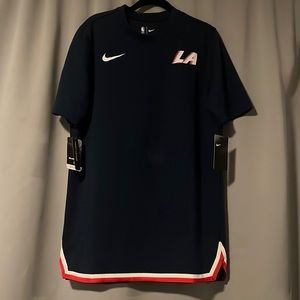Nike NBA Los Angeles Clippers Navy Blue Warm Up Shirt M